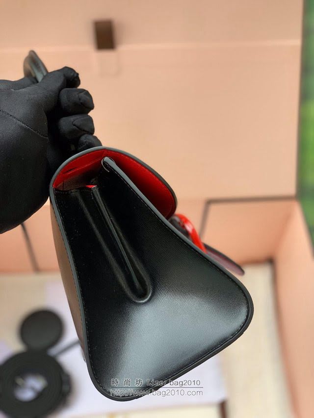 DELVAUX女包 Delvaux Brillant Lunar限量賀歲版 原版牛皮 德爾沃女手提包 女手拎包 DV0020賀歲版黑紅扣  fcs1321